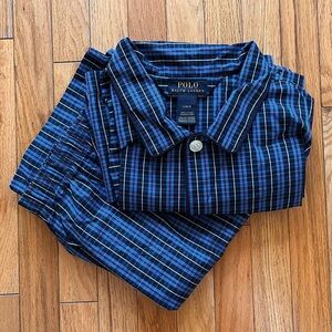 Polo Ralph Lauren Mens Plaid Pajama Set Pajamas Long Sleeve Button Sleepwear